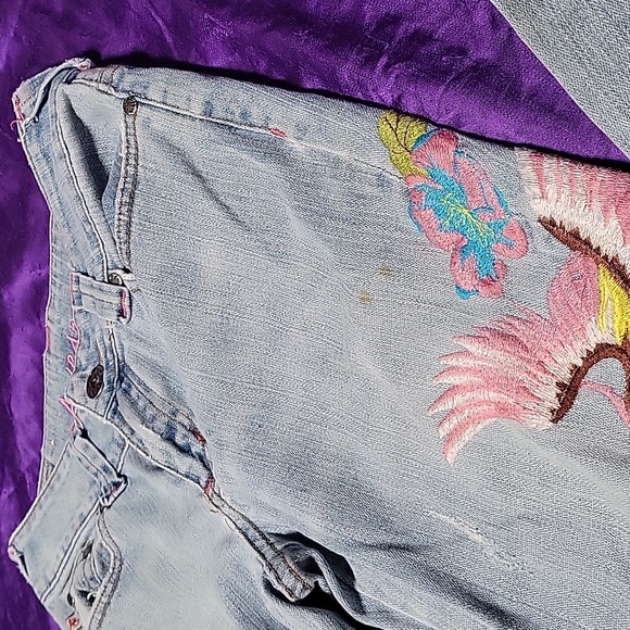Ab jeans exotic embroidered bird and flowers - Picture 5 of 12